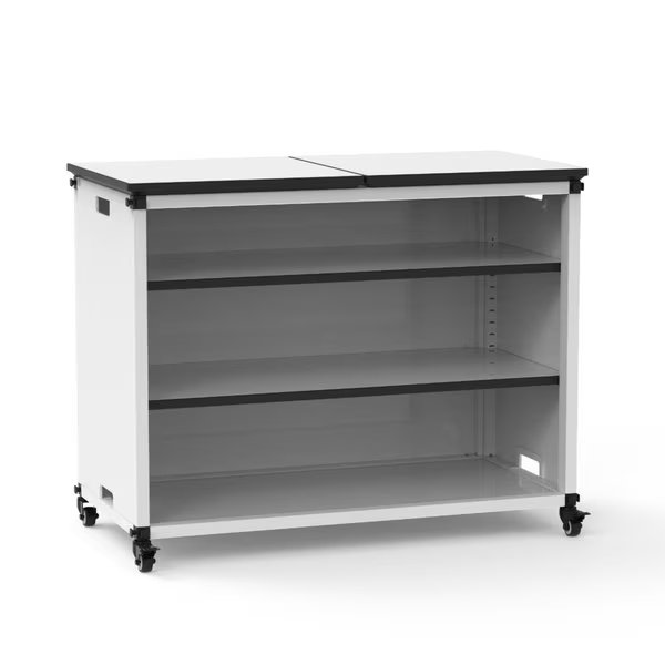 Modular Classroom Bookshelf - Wide Module with Casters and Tabletop, Luxor, Mfr#: MBSCB03